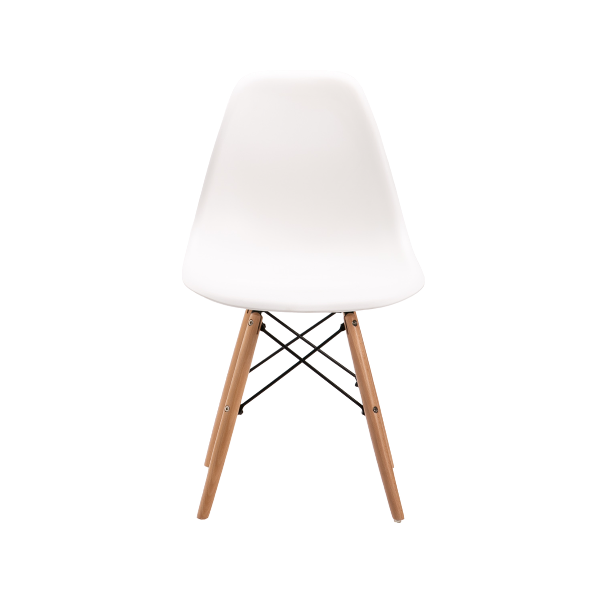 SMTE - Earl James Wooden Legs Dining Chair - Bright White