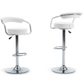 SMTE - Pair of Zenith Modern Indoor Succulent White Bar Stool