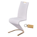 SMTE - Elegant Harmony Dining Chairs for Timeless Comfort White + Keyring