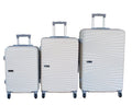 SMTE - Mooistar 3Piece ABS Hardshell Luggage Set,Cream White, 360 Spinner Wheels