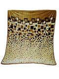 SMTE -  1Ply Blanket Pixel Square Pattern187cm x 226cmBrown Tones