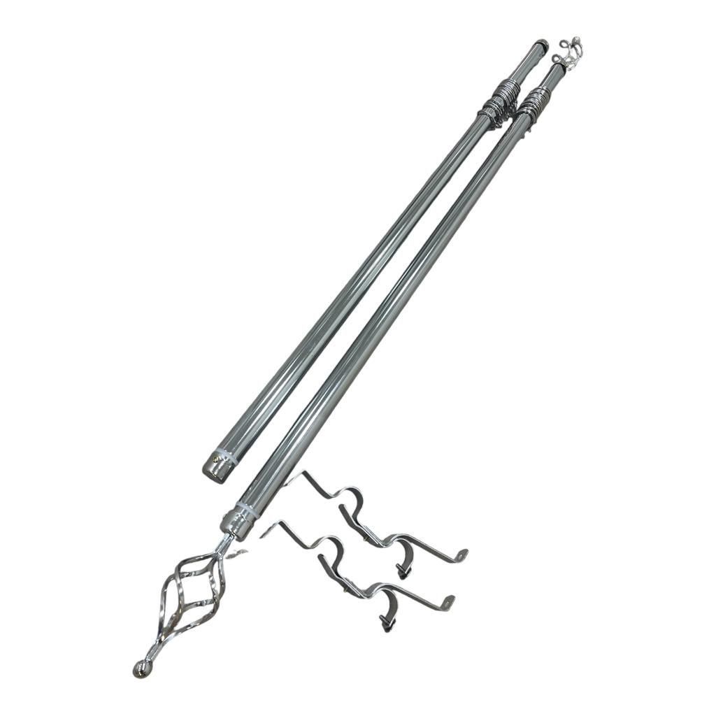 SMTE - Expandable Curtain Double Rod with Twisted Cage Finial - 2m