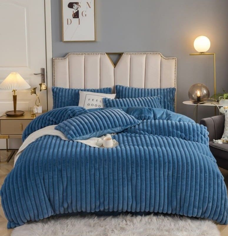 SMTE - Corduroy Comforter - Ultra-Soft - BLUE