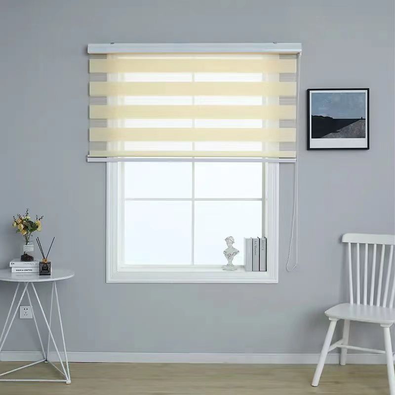 SMTE - Quality Zebra Roller Blinds - Dual Layer Day/Night Window Shade - Cream - 120 cm