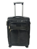 SMTE -  27Inch Leather Travel SuitcaseBlack | Soft Shell