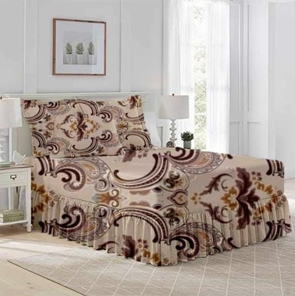 SMTE - 5 Piece Bedspread SetBrownDouble