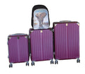 SMTE - Purple 3Piece ABS Luggage Set with Spinner Wheels + Elephant Kids Backpack
