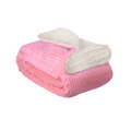 SMTE - Ultra Soft Sherpa Blanket - 180 x 200cm - Ribbed Pink