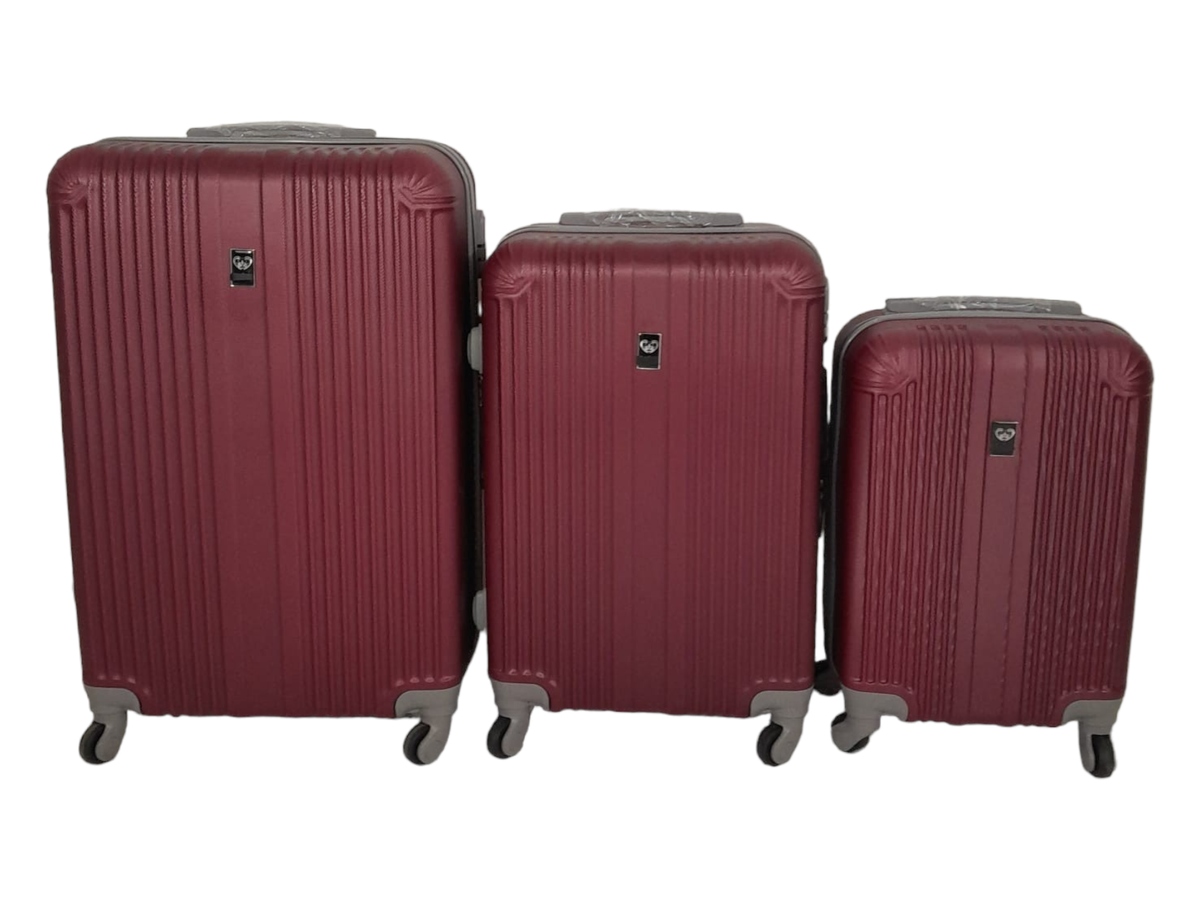 SMTE -  Quad Wheel Quality Travel Ware - 3 Piece Luggage Set-ALIN - Red