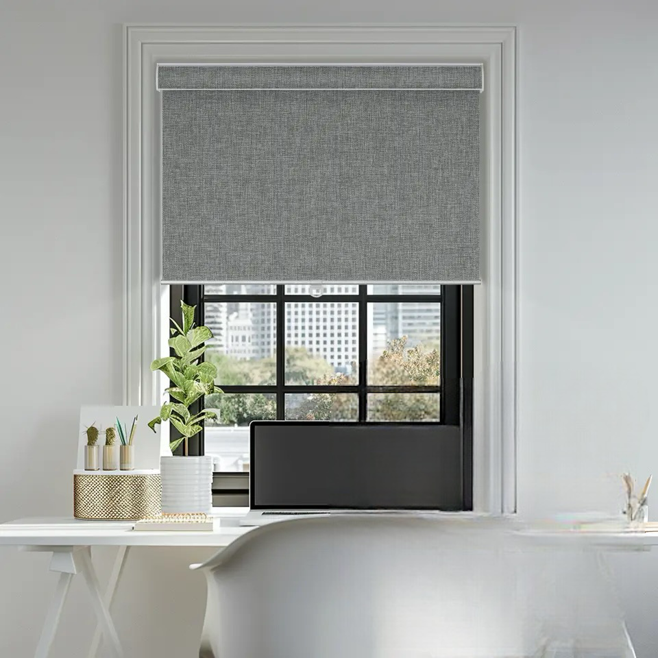 SMTE - New Exclusive 100% Blackout Roller BlindsLight Grey60 W x 150 L cm