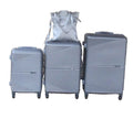 SMTE - Silver ABS 3Piece Trolley Luggage Set with Matching Lady Bag