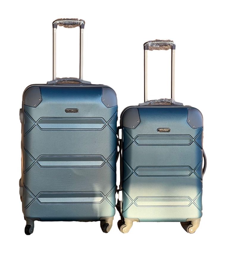 SMTE - Le Emporer Lightweight 2 Piece Luggage SetSuitcase with Corner ProtectorsSky Blue