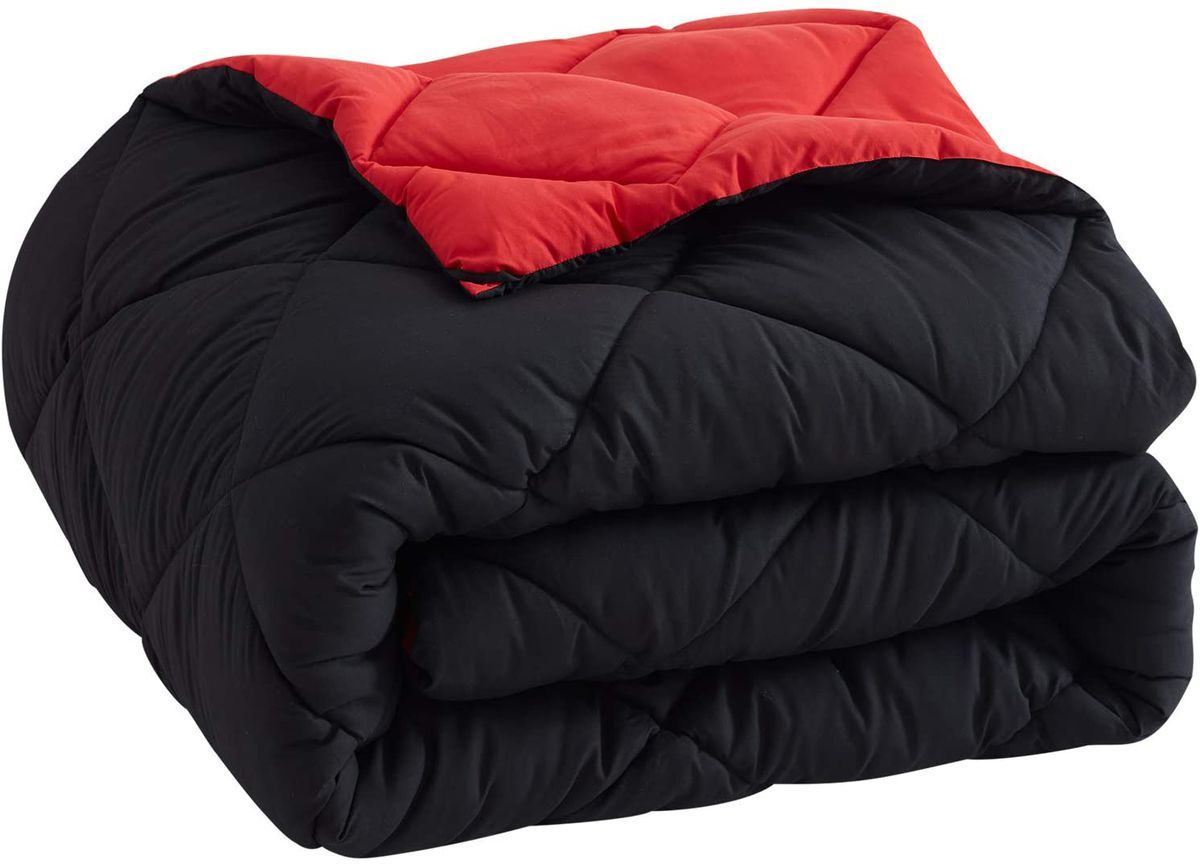 SMTE - 5 Piece Red/Black Reversible Comforters - Double