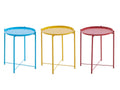 SMTE - 1 Tier Colourful Metal Round Side Table or Coffee Table - Set of 3pc