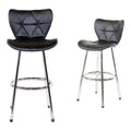 SMTE - Faux Leather Barstool / Counter Stool Set of 2Black