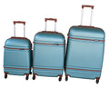 SMTE - MOOISTAR 3Piece ABS Trolley Luggage SetLight Blue360 Spinner Wheels