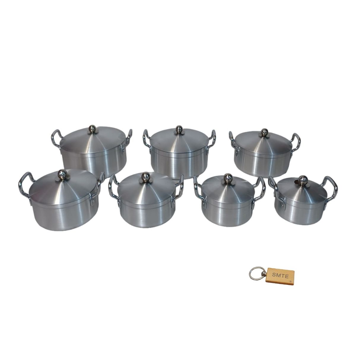 SMTE - 7 Piece Aluminum Cooking Pots with Keyring