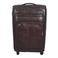 SMTE - Stylish Luggage Bag Set of 1 PU Leather Travel SuitcaseDark Brown65 cm