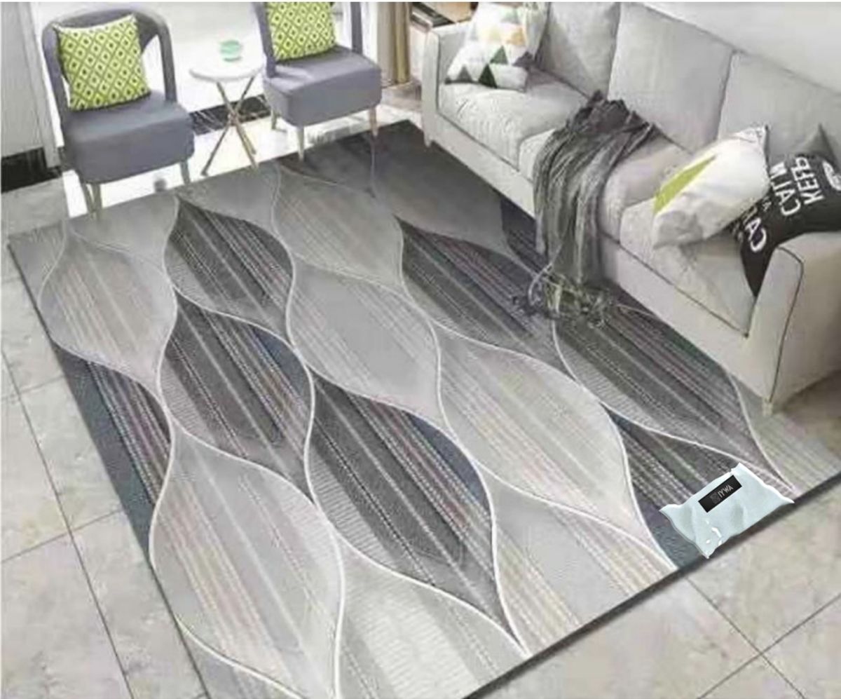 SMTE - Modern 3D Geometric Design Area 8 Rug & Complementary IH Tieback