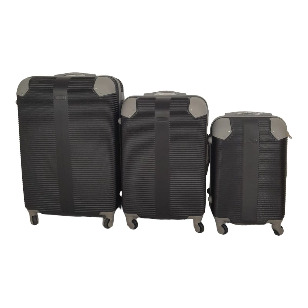 SMTE -  Quad Wheel Quality Travel Ware-3 Piece luggage Set - Protected - Black