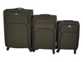 SMTE - Trolley 3 Piece Travel Luggage Spinner -Fabric - Khaki