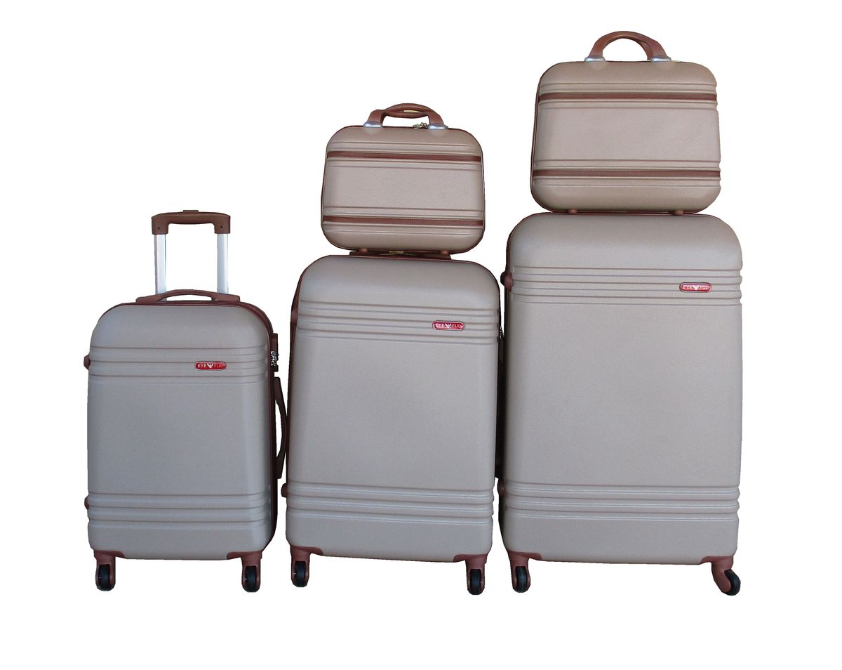 SMTE - 5Piece Travel Trolley Luggage SetDurableLightweightVersatile SuitcasesGold