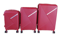 SMTE - Unbreakable HardShell PP Luggage Set with TSA Lock, RedSet of 3