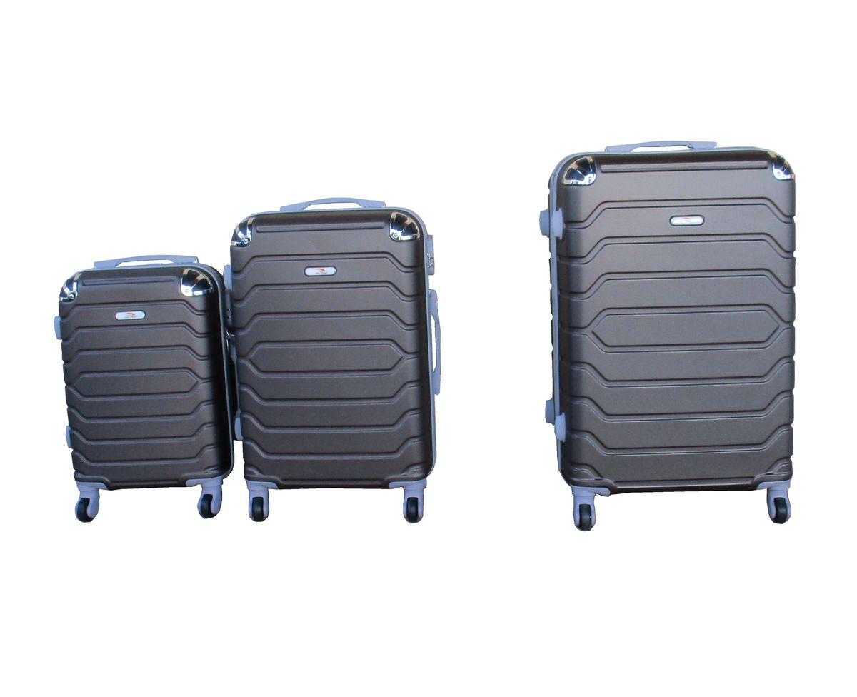 SMTE - 3 Piece Luggage Set 26" 22" 18" - Brown