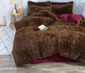 SMTE -  5 Piece Fluffy Comforter- Queen - Dark Brown