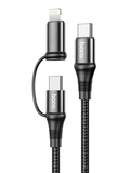 SMTE - Hoco 60W 2-in-1 Fast Charging USB Type-C To Type-C & Connector Cable For iPhone - X50
