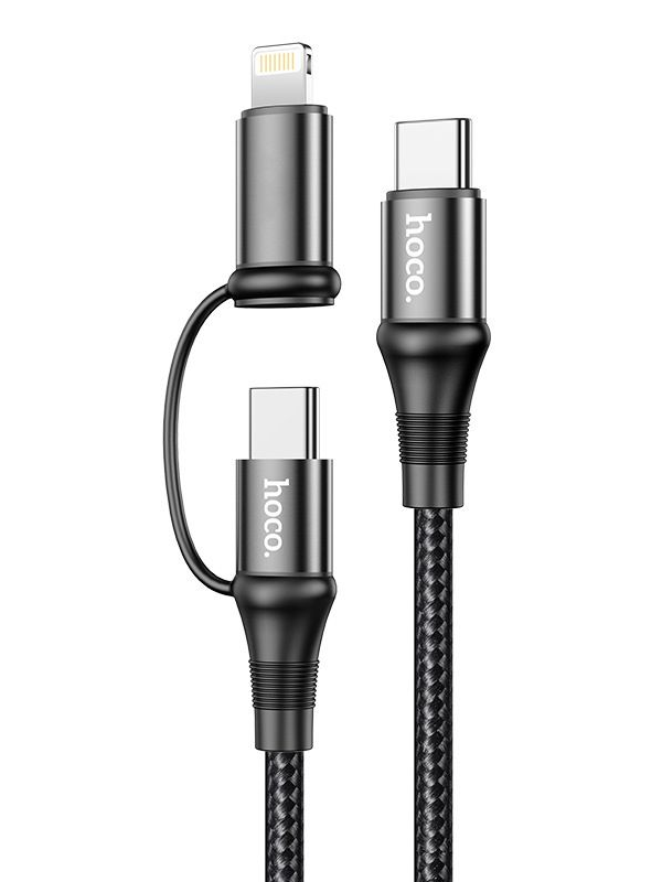 SMTE - Hoco 60W 2-in-1 Fast Charging USB Type-C To Type-C & Connector Cable For iPhone - X50