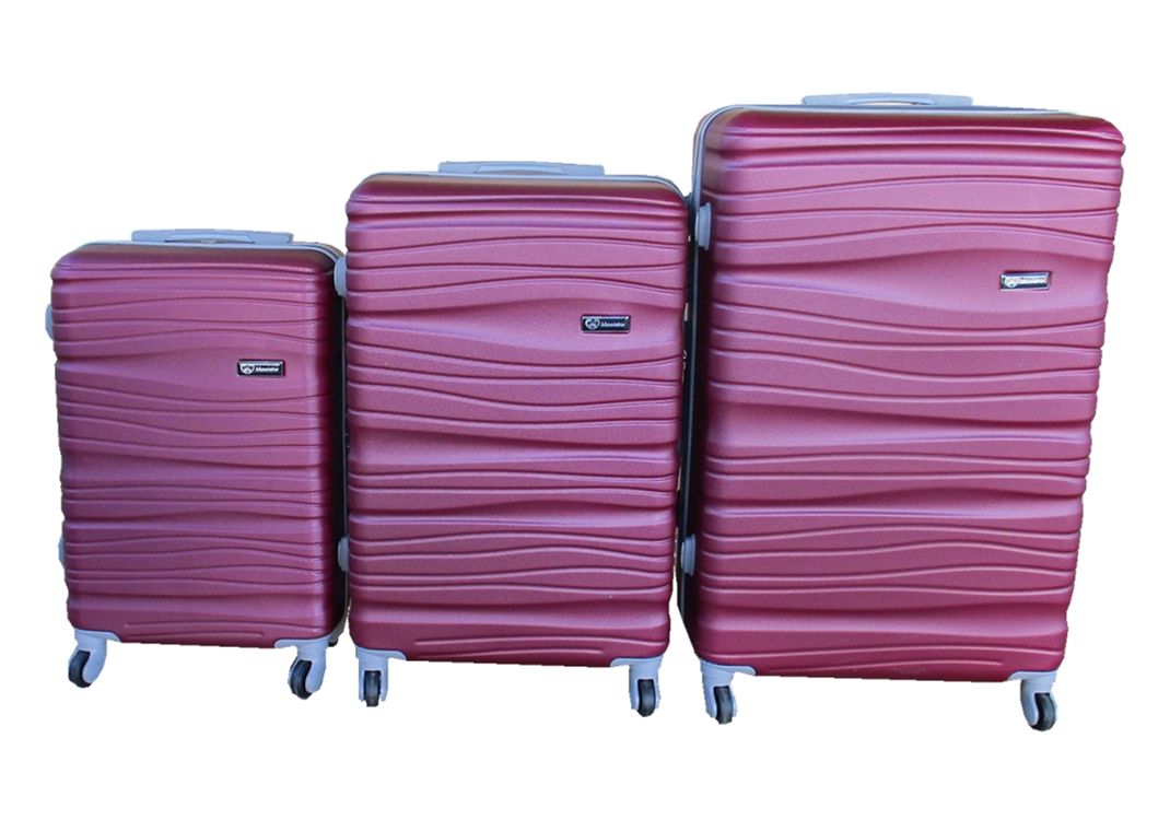 SMTE - 3 Piece Travel 30" Luggage Suitcase Bag Set-Stylish -Maroon