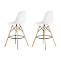 SMTE - latest Modern Style Eiffel Chair Counter Bar Stools Set - 2 Pieces - White