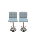 SMTE - Pair of Als Leather Swivel Bar Stools - Grey