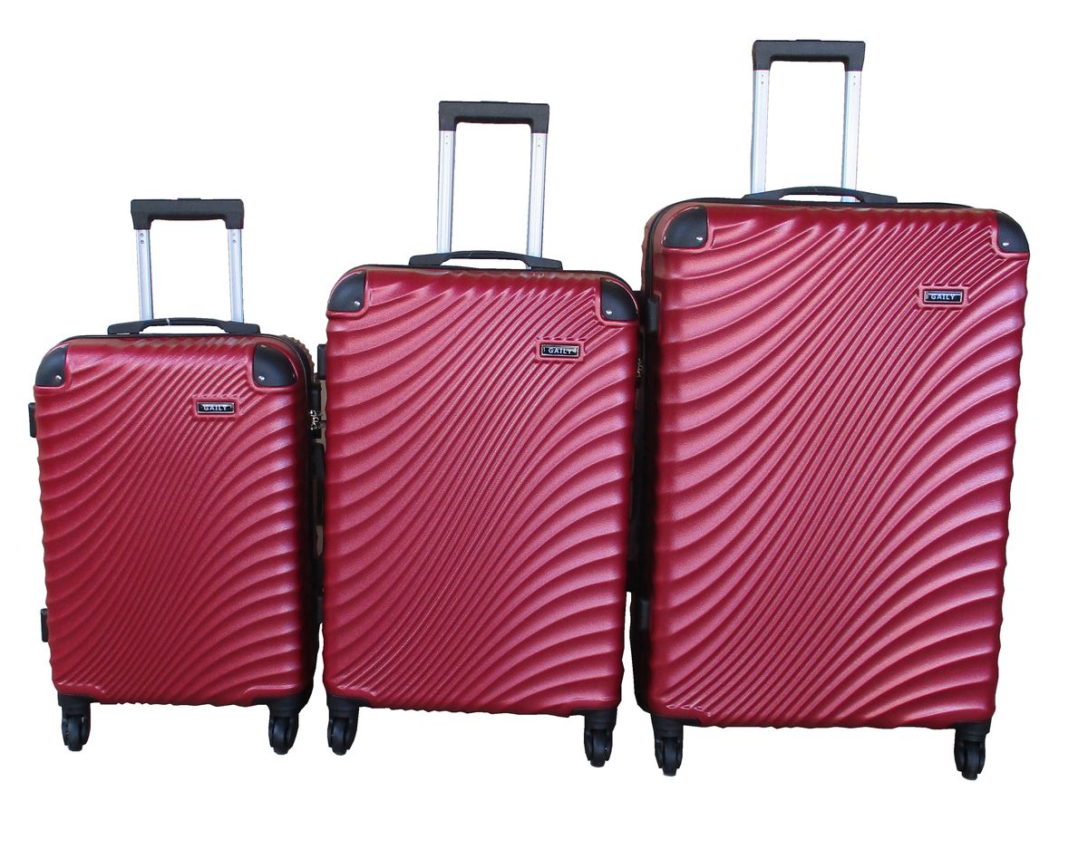 SMTE - 3 Piece Travel 30Inch Luggage Suitcase Bag SetStylishWine Red