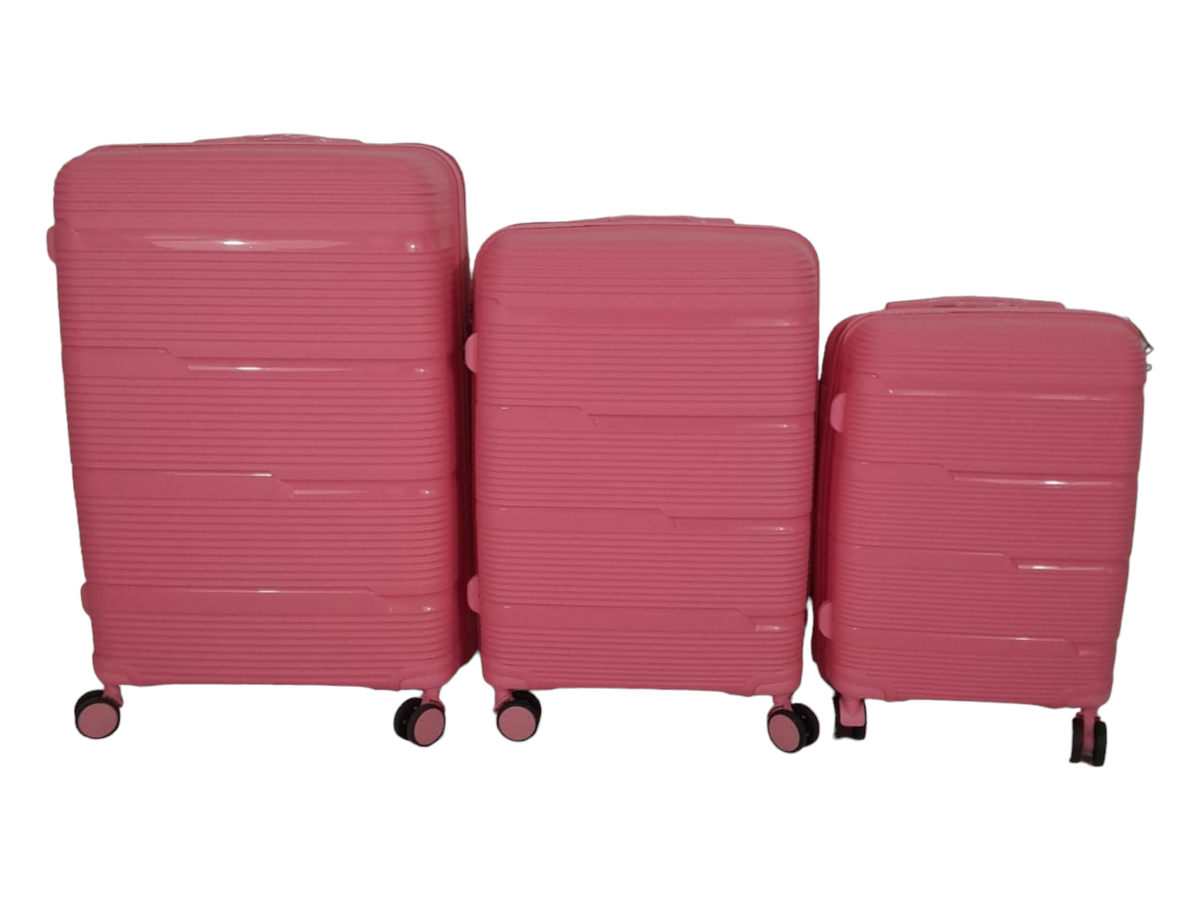 SMTE - Acesa Hard Shell Elite Suitcase Set 3 Piece - Pink