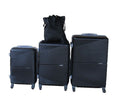 SMTE - Black 3Piece ABS Trolley Case Set with Bonus Black Lady Bag