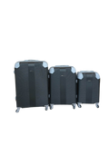 SMTE - Blue Star 3 Piece Hard Shell Luggage SetBlack