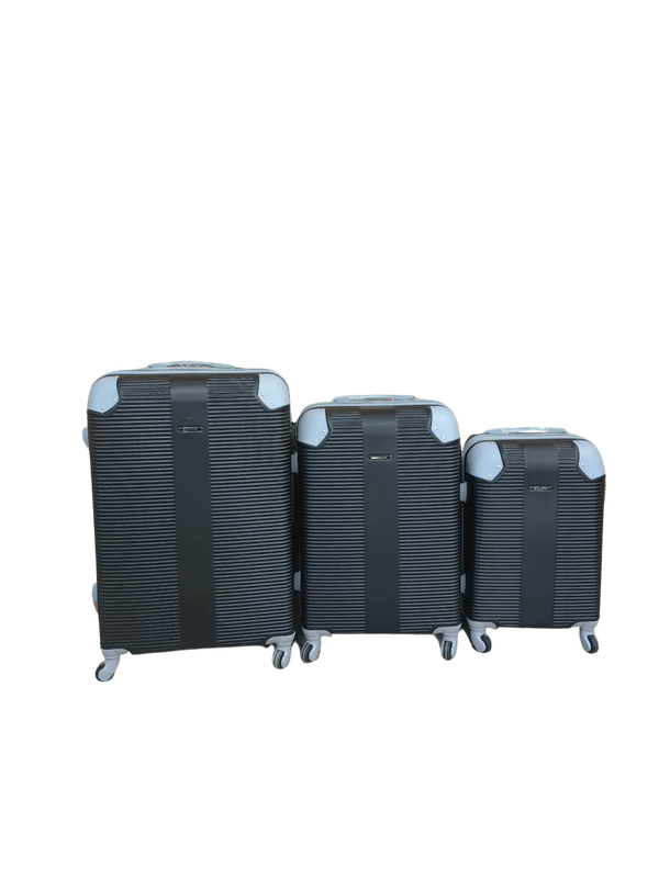 SMTE - Blue Star 3 Piece Hard Shell Luggage SetBlack