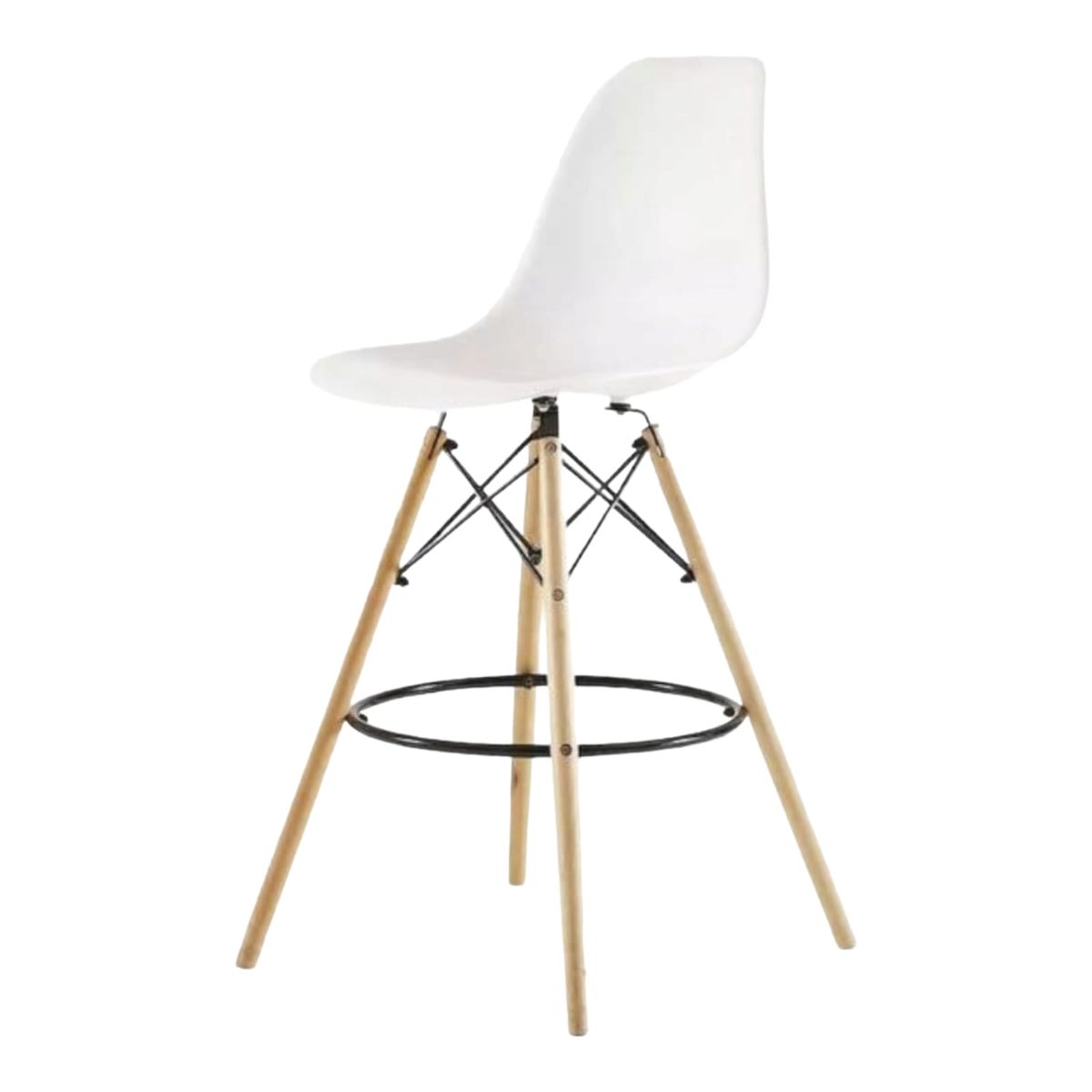 SMTE - Modern Style Ring Chair Counter/Bar Stools - Assembled - White