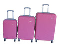 SMTE - Peach Pink ABS Luggage Set3Piece Hard Shell Suitcases with Locks