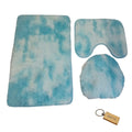 SMTE - Sumptuous Comfort: Plush and Fluffy Toilet Seat Cover+ KeyringBlue Mix