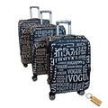 SMTE - Leather 3Piece Suitcase Set: Elevate Your Travel in Style + Keyring
