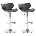 SMTE - New Bar Adjustable  Bar Stools - Set Of 2 - Black