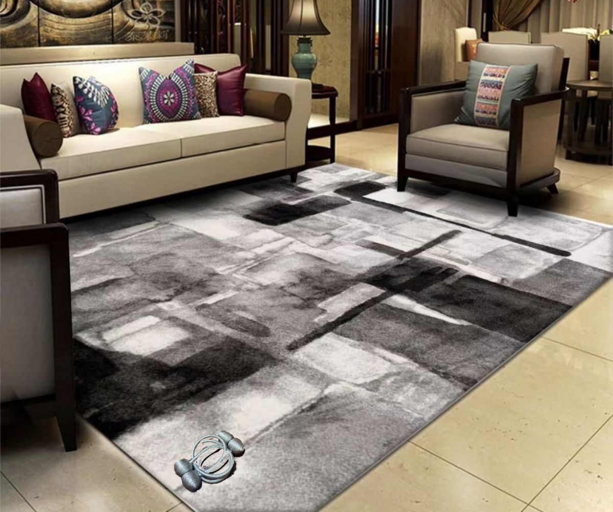 SMTE - Modern 3D Geometric Design Area 13 Rug & Complementary IH Tieback