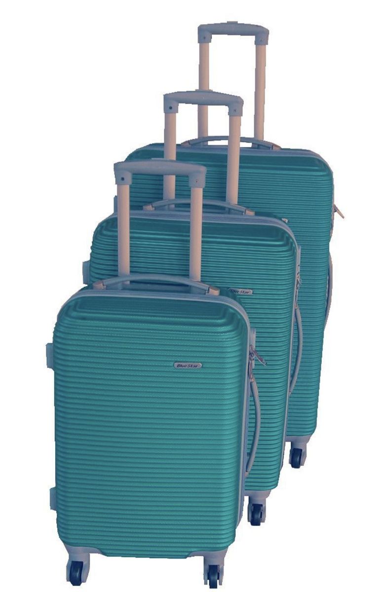 SMTE - IYH-Quality 3 Piece Hard Outer Shell Luggage Set - Turqoise