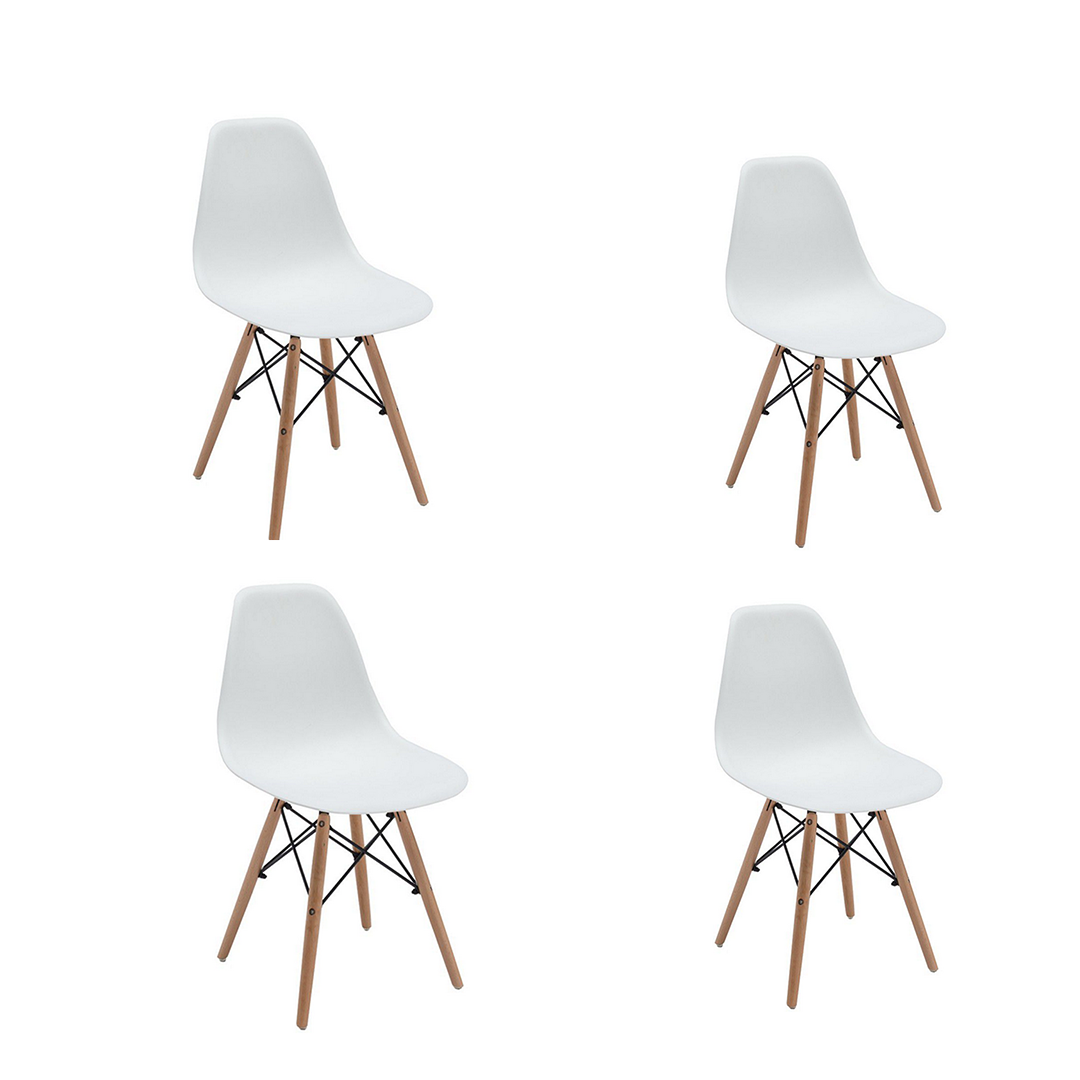 SMTE - Luna Kitchen & Dining Chairs - 4x Chairs - Pure White