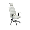 SMTE - PU Leather Reclining Office Chair with Head and Arm rests - White