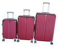 SMTE - Red ABS 3Piece Luggage SetHardShell, Spinner Wheels and Lock