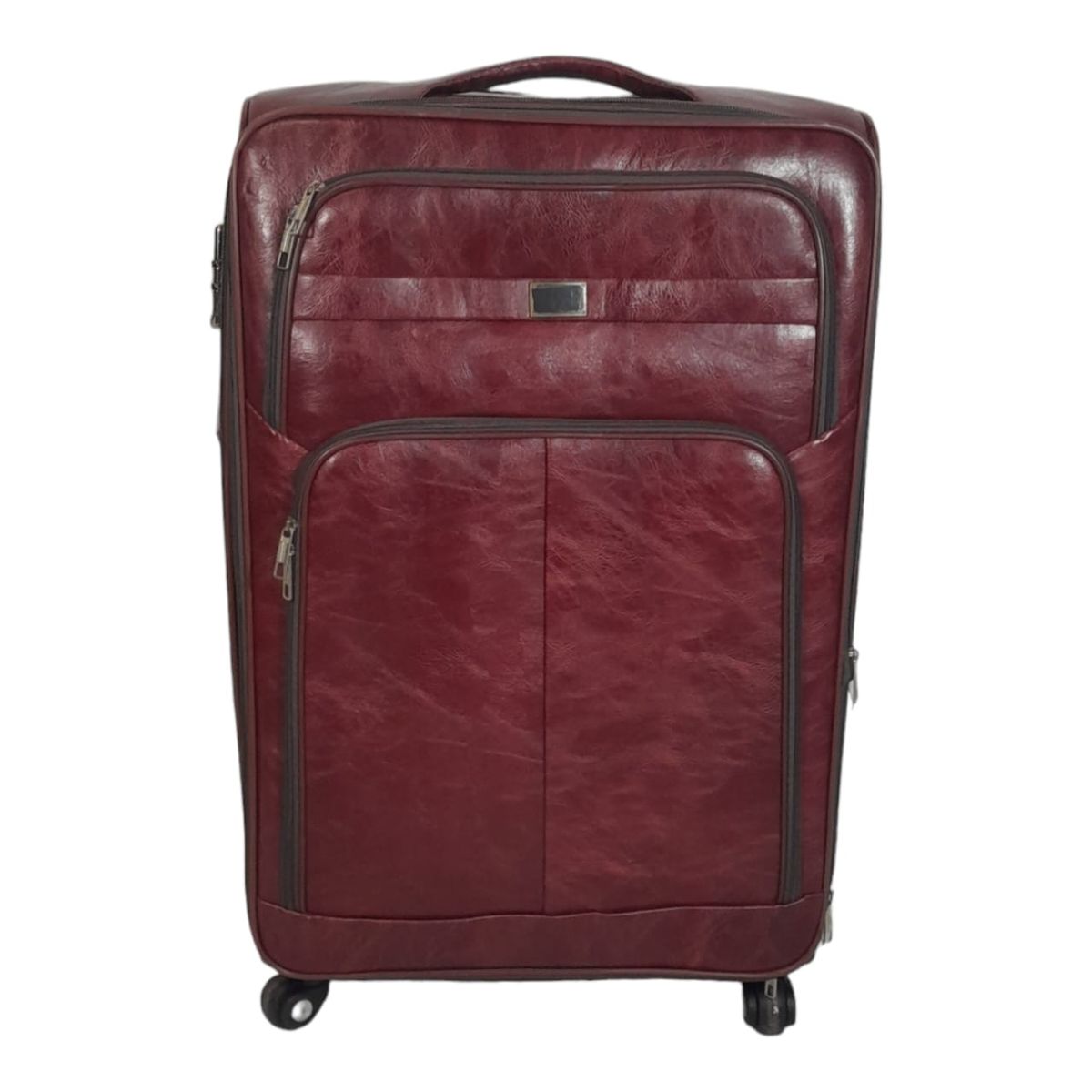 SMTE - Stylish Luggage Bag Set of 1 PU Leather Travel SuitcaseRed55 cm